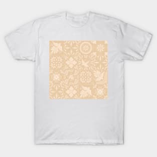 Mexican Beige Talavera Tile Pattern by Akbaly T-Shirt